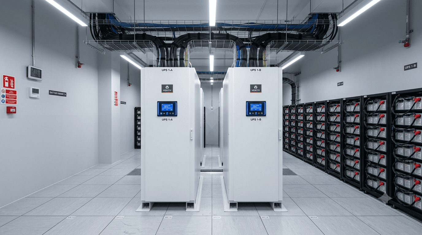 UPS system installation in a data centre or server room